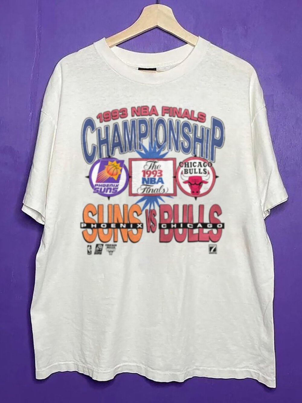 Vintage 90s Phoenix Suns VS Chicago Bulls Championship Final 1993 NBA Shirt Tee